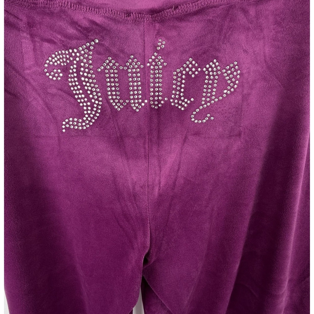 NWOT Juicy Purple OG Big Bling Velour Track Pants XL Rear Beaded Logo Luxe Y2K